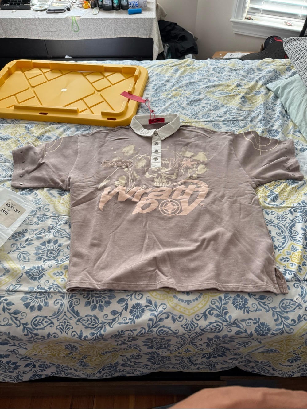 Wrath Boy Short -Sleeve Polo Shirt in Dusty Pink